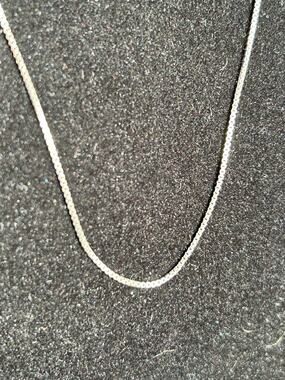 925 Sterling Silver Box Chain Necklace 18 Inch Made in Italy Fine JC